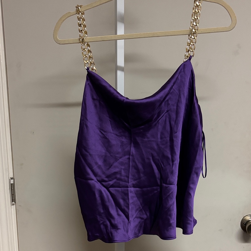 NWOT Purple Chain Strap Women's Top